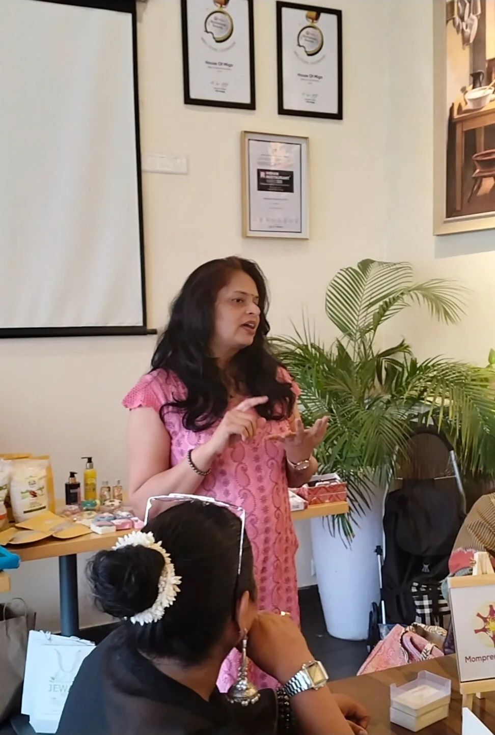 Swati Amrit speaking as a guest at an event